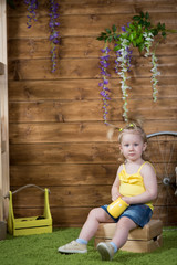 Baby girl plant flowers