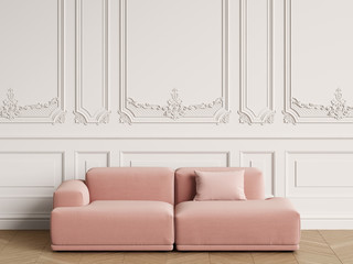 Modern Scandinavian Design sofa in classic interior