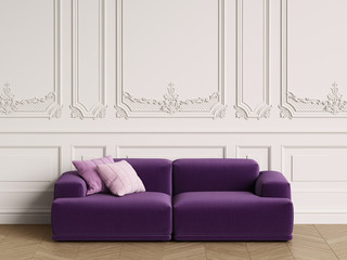 Modern Scandinavian Design sofa in classic interior