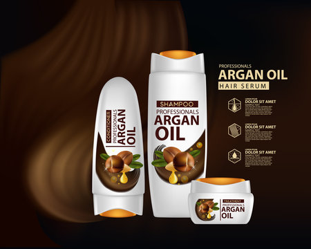 argan oil hair care protection contained in bottle background 3d illustration