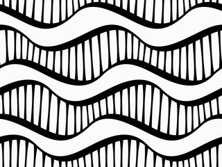Abstract geometric pattern with waves. Monochrome ornament. isolated on white background © volyk