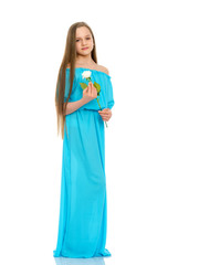 Beautiful girl with a flower.