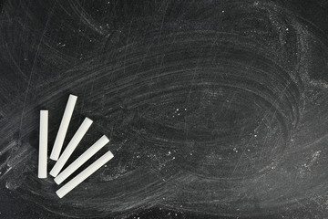 Chalk on dirty blackboard with space for text