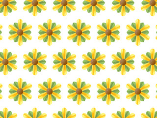 paper Flower geometric seamless pattern with white background