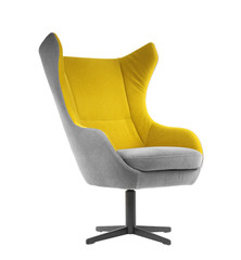 Comfortable armchair on white background. Interior element