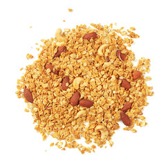 Granola isolated on white
