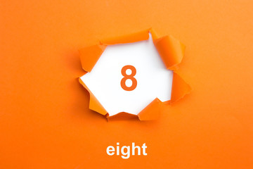Number 8 - Number written text eight