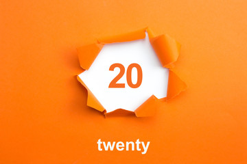 Number 20 - Number written text twenty - obrazy, fototapety, plakaty