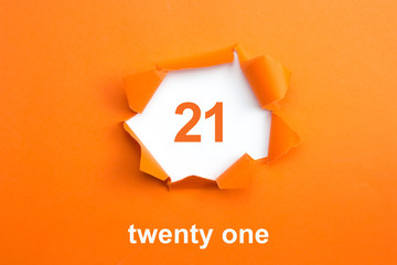 Number 21 - Number written text twenty one