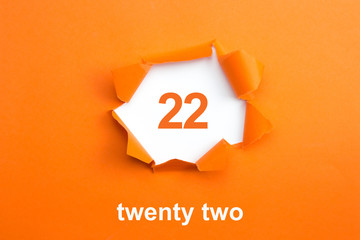 Number 22 - Number written text twenty two - obrazy, fototapety, plakaty