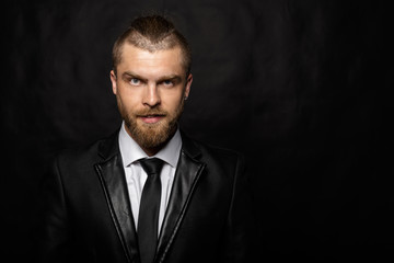 Fototapeta premium Portrait of handsome stylish man