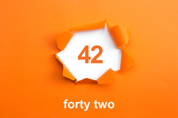 Number 42 - Number written text forty two