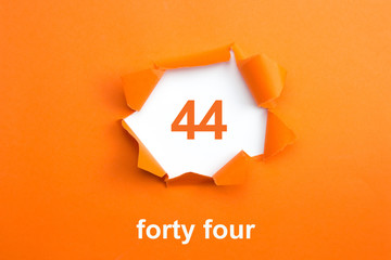 Number 44 - Number written text forty four