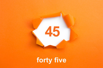 Number 45 - Number written text forty five
