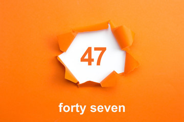 Number 47 - Number written text forty seven