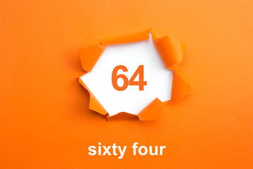Number 64 - Number written text sixty four