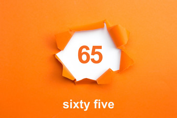 Number 65 - Number written text sixty five