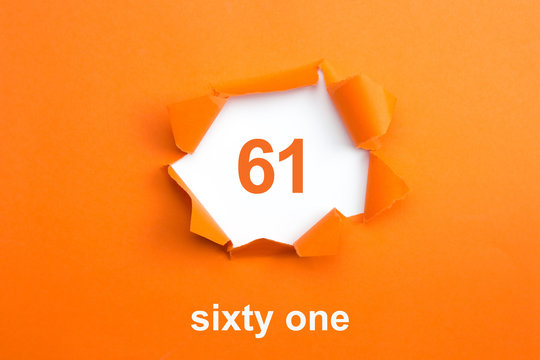 Number 61 - Number written text sixty one