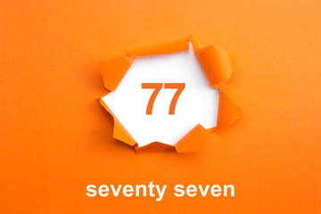 Number 77 - Number written text seventy seven