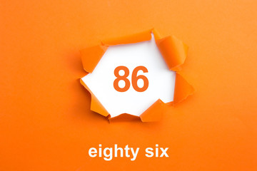 Number 86 - Number written text eighty six