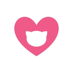 Cat care logo design template concept