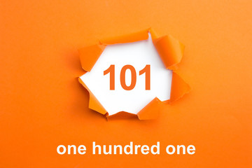 Number 101 - Number written text one hundred one