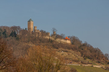 Medieval castle ruins in Heppenheim town, Germany