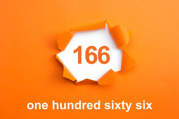 Number 166 - Number written text one hundred sixty six