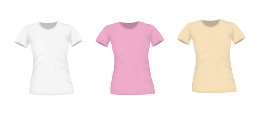 Woman t shirts, front view