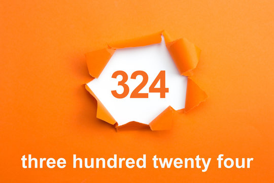 Number 324 - Number written text three hundred twenty four