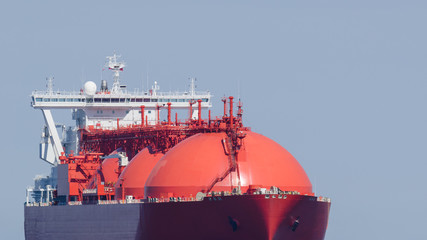 LNG TANKER - A big red ship on the sea © Wojciech Wrzesień