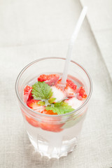 Strawberry detox fresh drink.