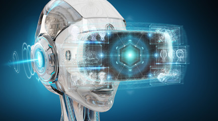 Virtual reality and artificial intelligence illustration 3D rendering