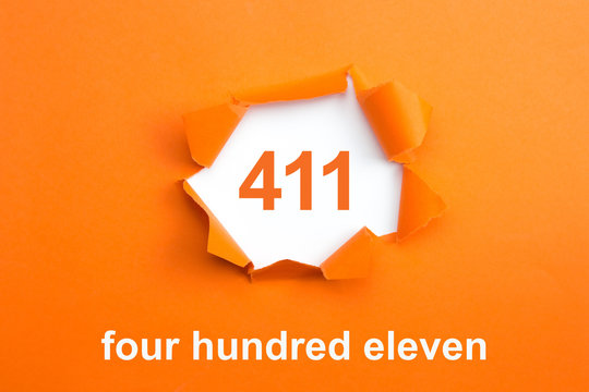Number 411 - Number written text four hundred eleven