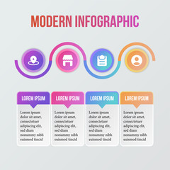 Modern Workflow Infographics with icons and label and grey background