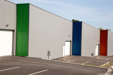 Fototapeta na wymiar New Modern business unit Warehouse entrance