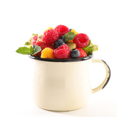 fruit salad in mug