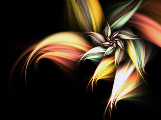 Obraz na płótnie Canvas Dark fractal flower, digital artwork for creative graphic design