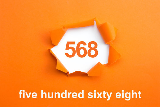 Number 568 - Number written text five hundred sixty eight