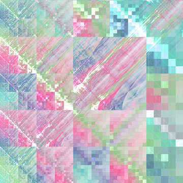 Abstract fractal square tiles, digital artwork for creative graphic design