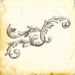 Vector baroque of vintage elements for design. 