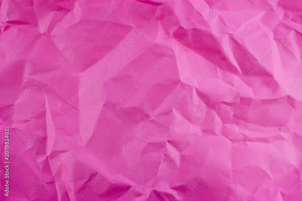 Poster crumpled torn pink color paper. template for banners. empty space for text and design