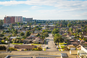 Residential area of Anaheim, California - obrazy, fototapety, plakaty
