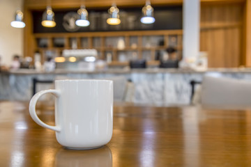 Cup of coffee on table