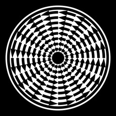 Black and white arrows. Circular movement.