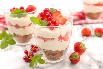tiramisu and berry fruit