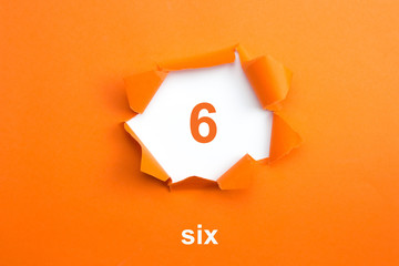 Number 6 - Number written text six - obrazy, fototapety, plakaty