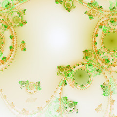Yellow fractal clockwork gears, digital artwork for creative graphic design