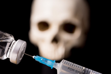 medical vials and syringe