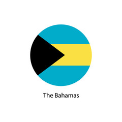 Bahamas flag in round button of icon.